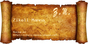 Zikeli Manna névjegykártya